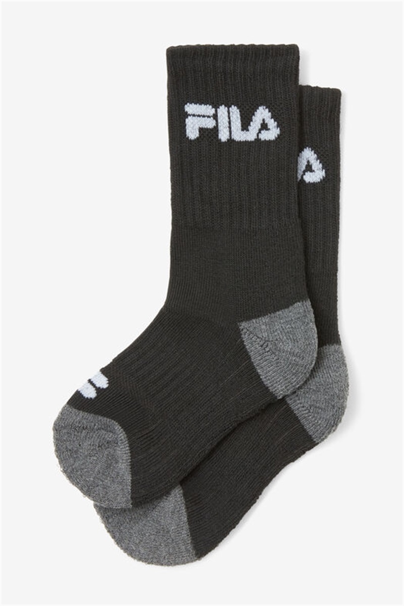 Black Women's Fila Cushioned Crew 6-Pack Socks | Saudi Arabia-520916