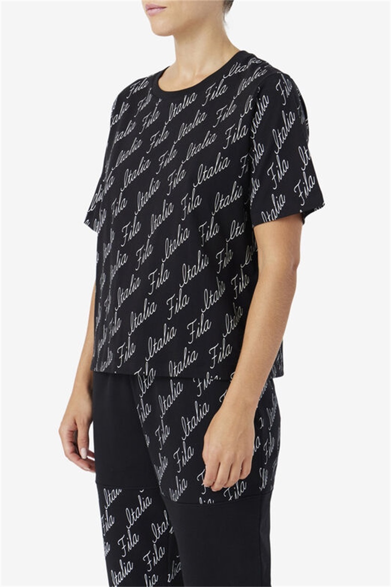 Black Women's Fila Elizabeth Tee | Saudi Arabia-167852