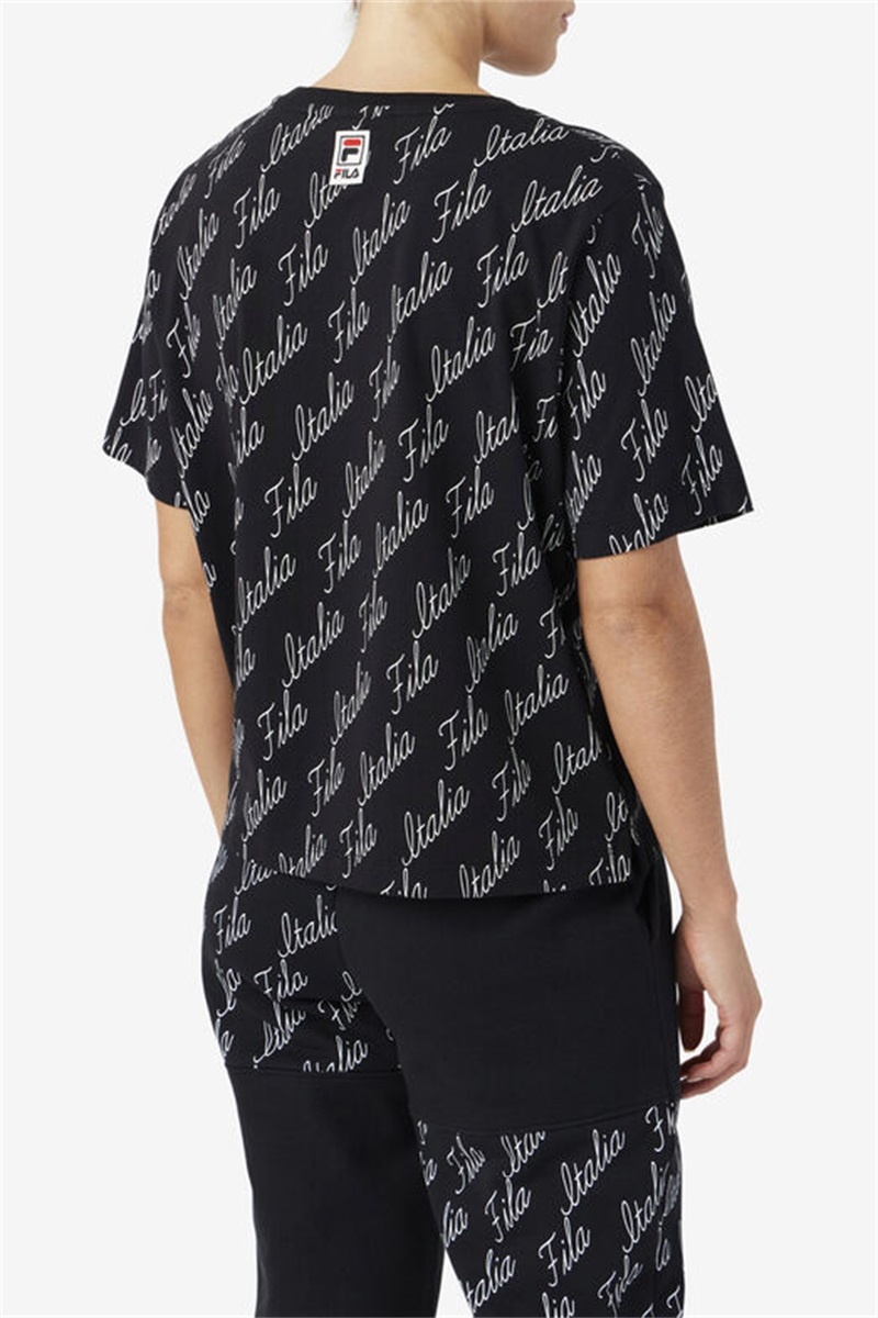 Black Women's Fila Elizabeth Tee | Saudi Arabia-167852