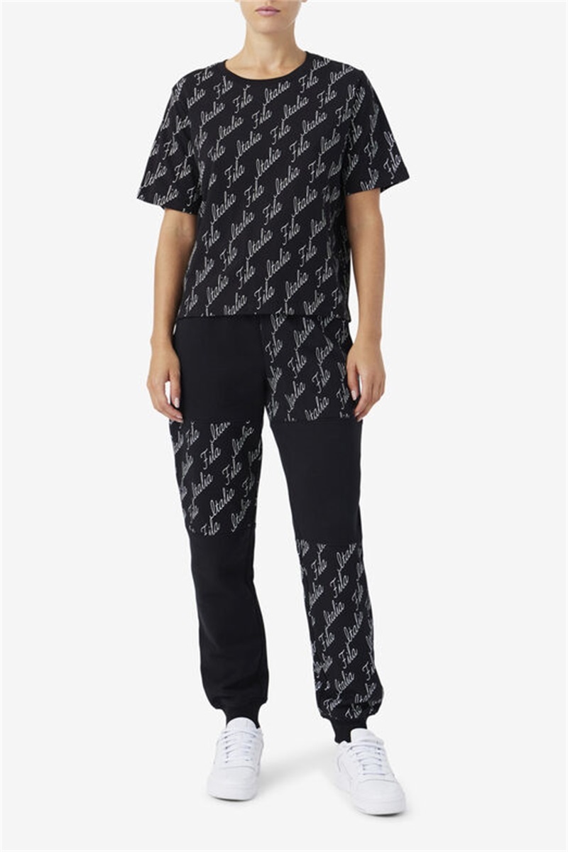 Black Women's Fila Elizabeth Tee | Saudi Arabia-167852