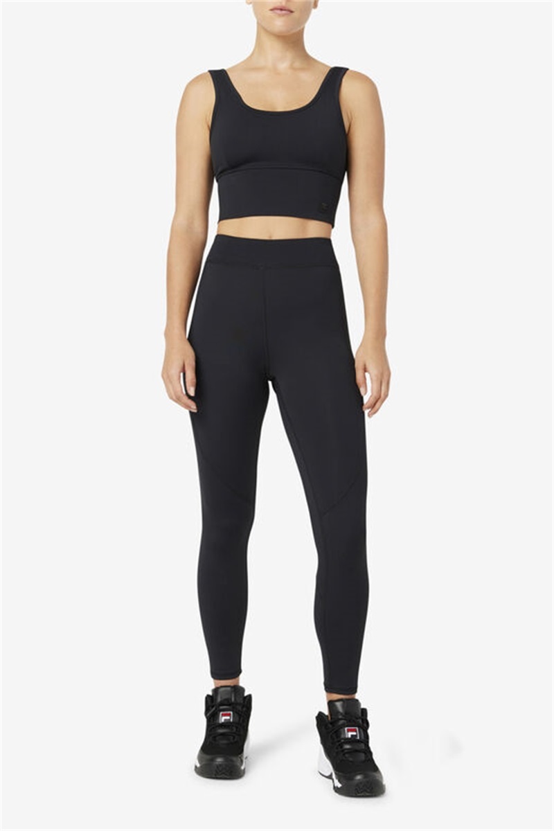 Black Women's Fila Emerie Leggings | Saudi Arabia-579104