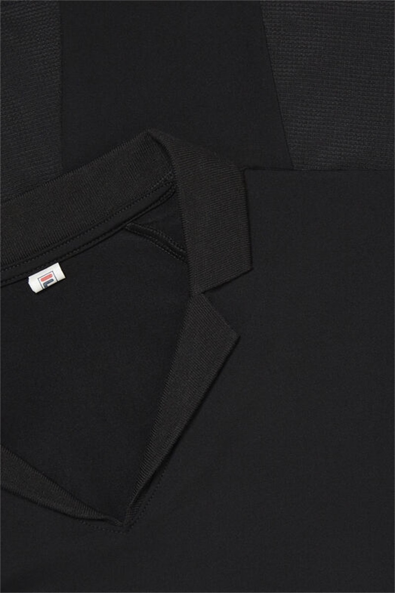 Black Women's Fila Essentials Short Sleeve Polo Shirts | Saudi Arabia-719235