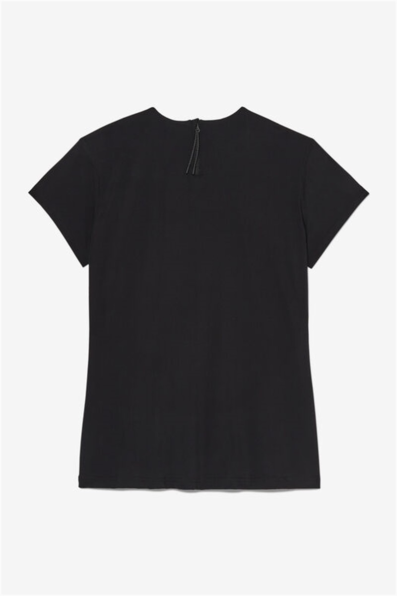Black Women's Fila Essentials Short Sleeve Tops | Saudi Arabia-893072