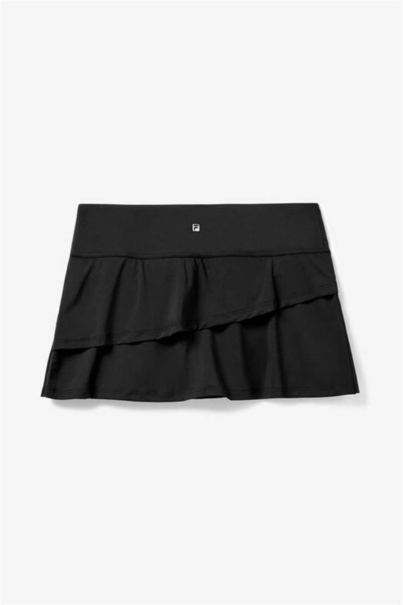 Black Women's Fila Essentials Tiered Skirts | Saudi Arabia-493812