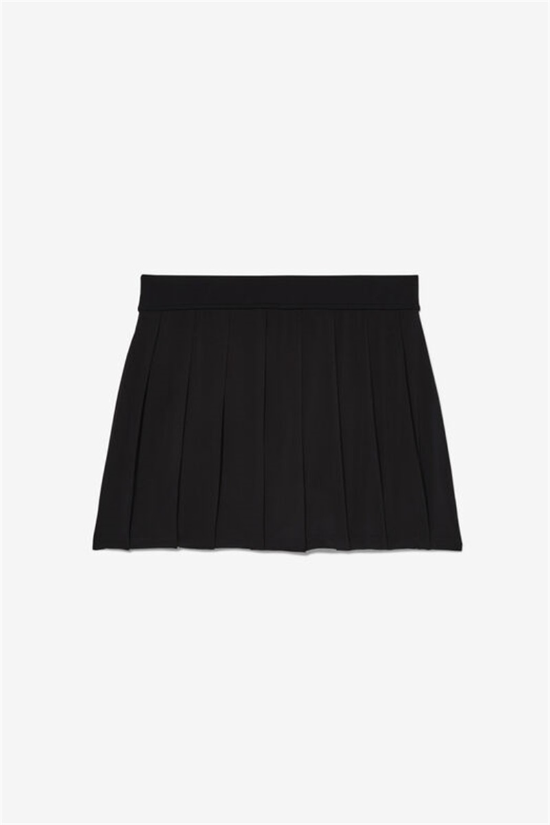 Black Women's Fila Essentials Woven Pleated Skirts | Saudi Arabia-801937