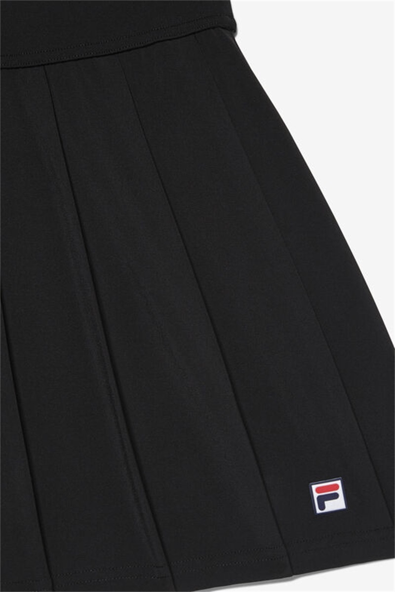 Black Women's Fila Essentials Woven Pleated Skirts | Saudi Arabia-801937