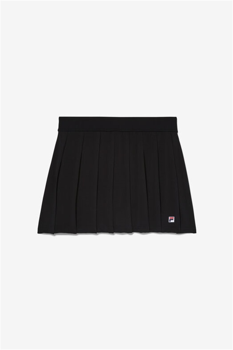 Black Women\'s Fila Essentials Woven Pleated Skirts | Saudi Arabia-801937