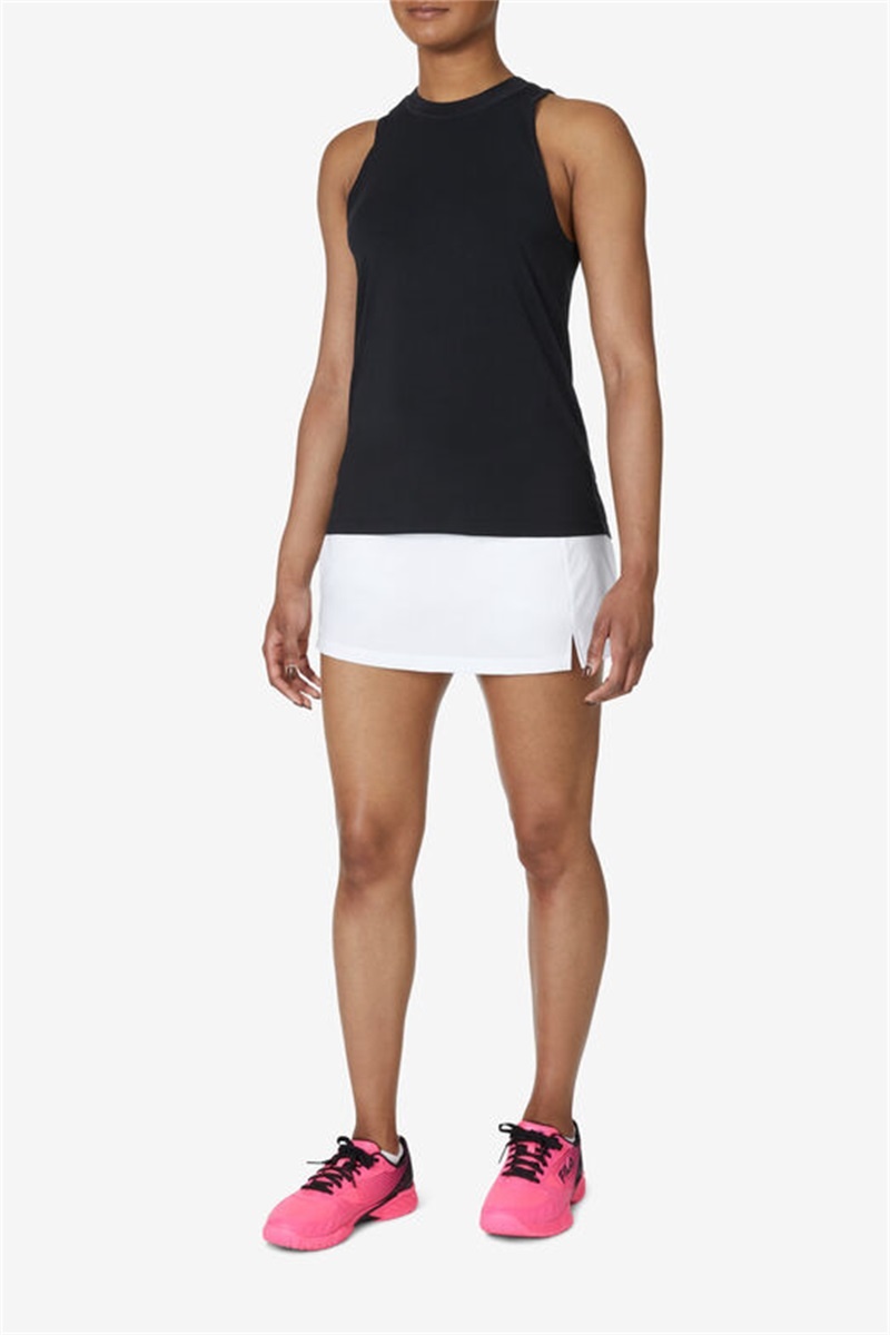 Black Women's Fila Fi-Lux Open Back Tank Top | Saudi Arabia-528709