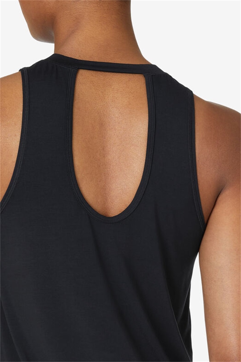 Black Women's Fila Fi-Lux Open Back Tank Top | Saudi Arabia-528709