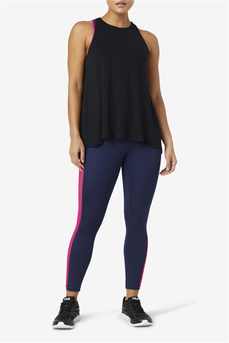 Black Women's Fila Fi-Lux Open Back Tank Top | Saudi Arabia-941625