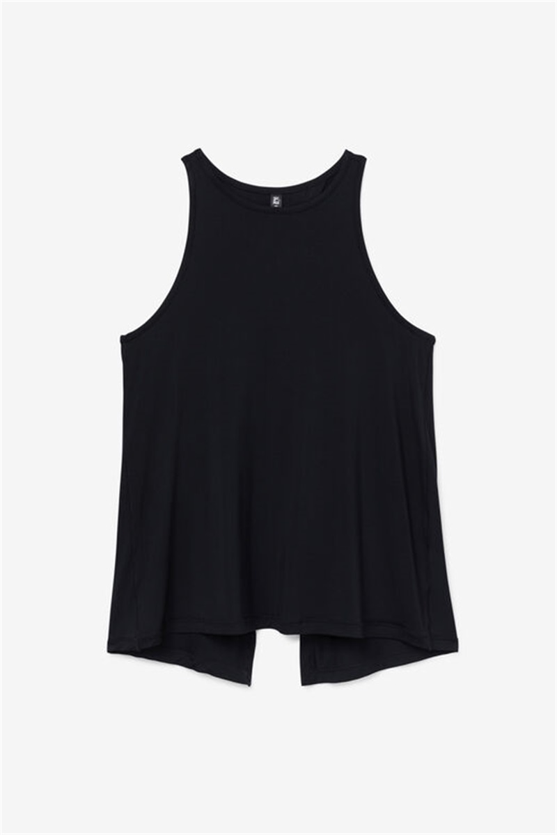 Black Women\'s Fila Fi-Lux Open Back Tank Top | Saudi Arabia-941625