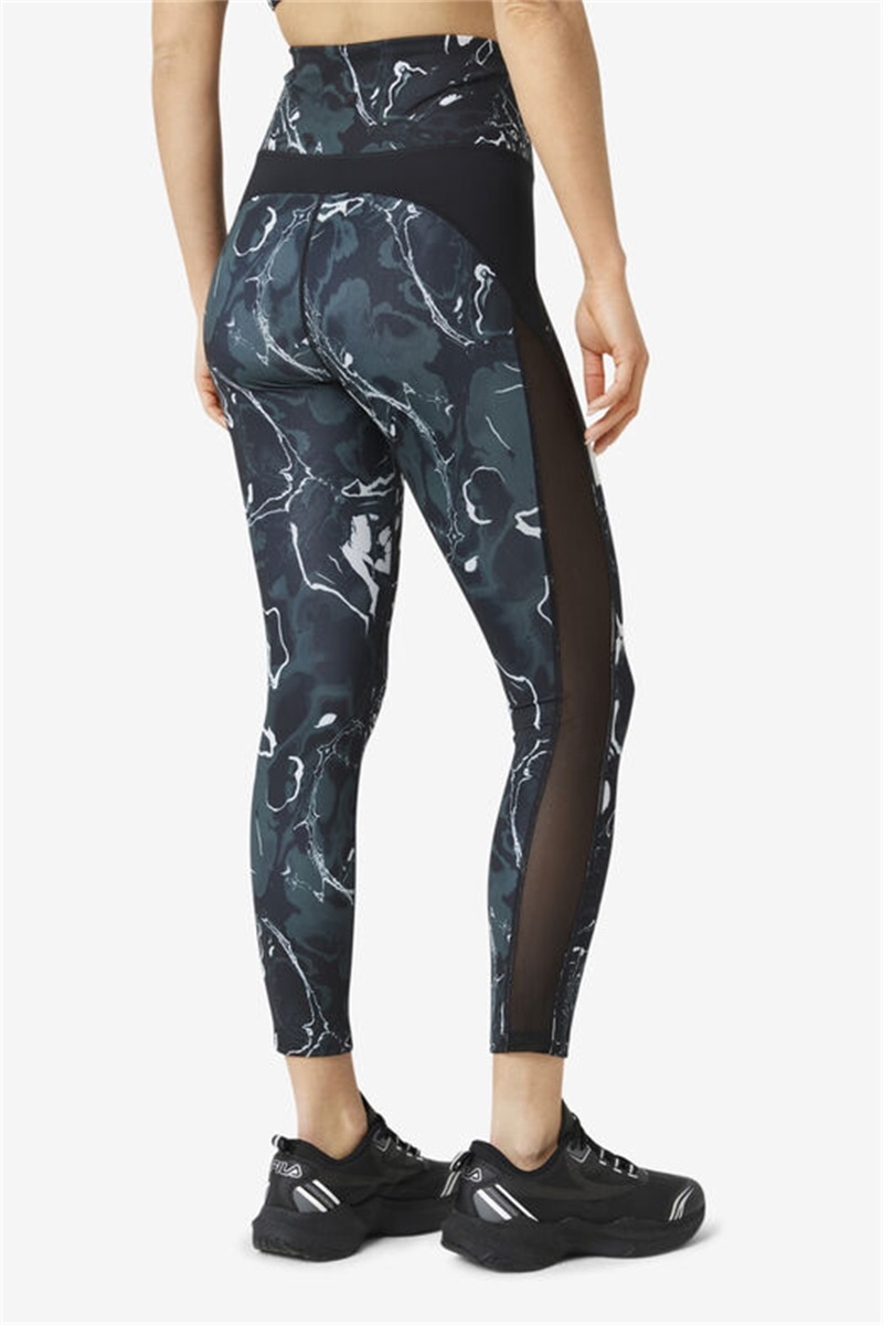 Black Women's Fila Forza Contrast 7/8 Leggings | Saudi Arabia-437210