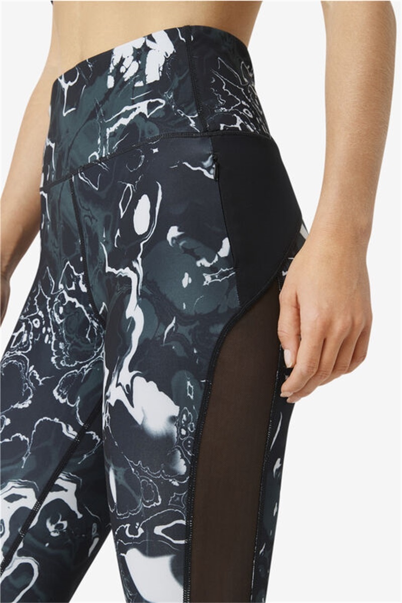 Black Women's Fila Forza Contrast 7/8 Leggings | Saudi Arabia-437210