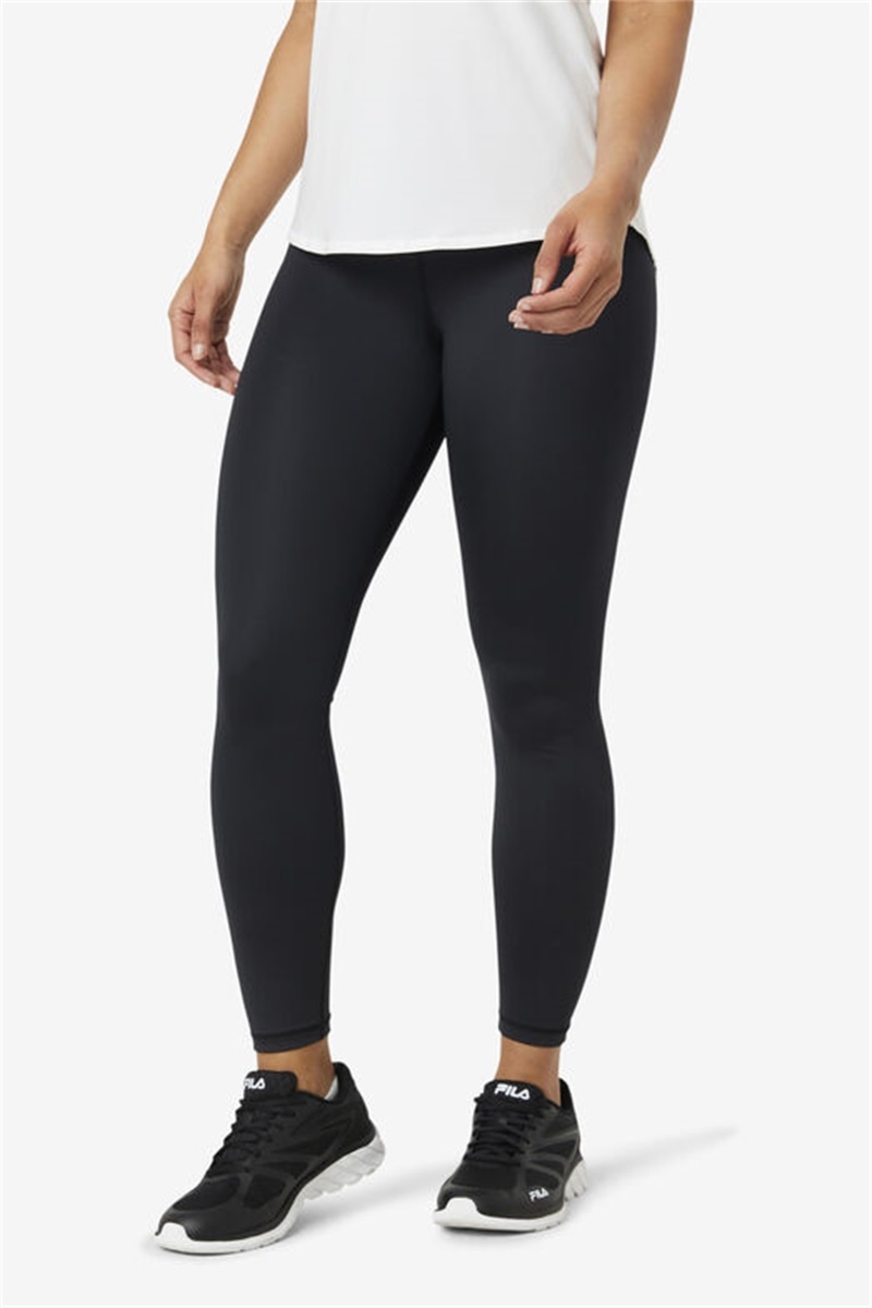 Black Women's Fila Forza Sleek 7/8 Leggings | Saudi Arabia-710924