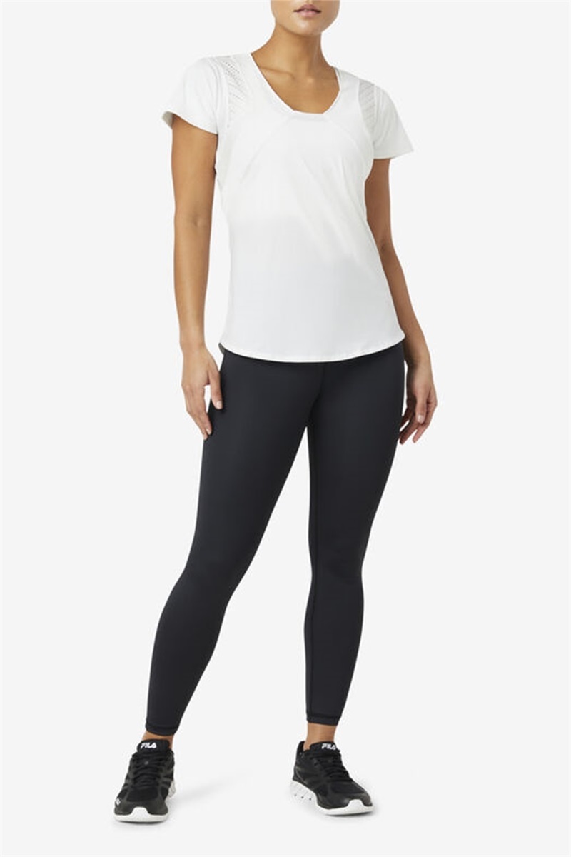 Black Women's Fila Forza Sleek 7/8 Leggings | Saudi Arabia-710924