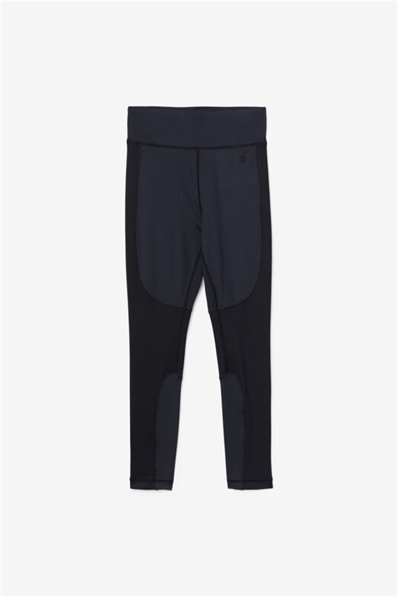 Black Women\'s Fila Forza Textured Long Leggings | Saudi Arabia-903716