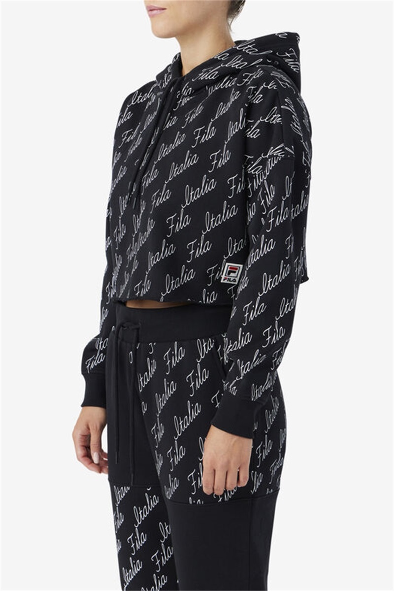 Black Women's Fila Gianna Hoodie | Saudi Arabia-982560