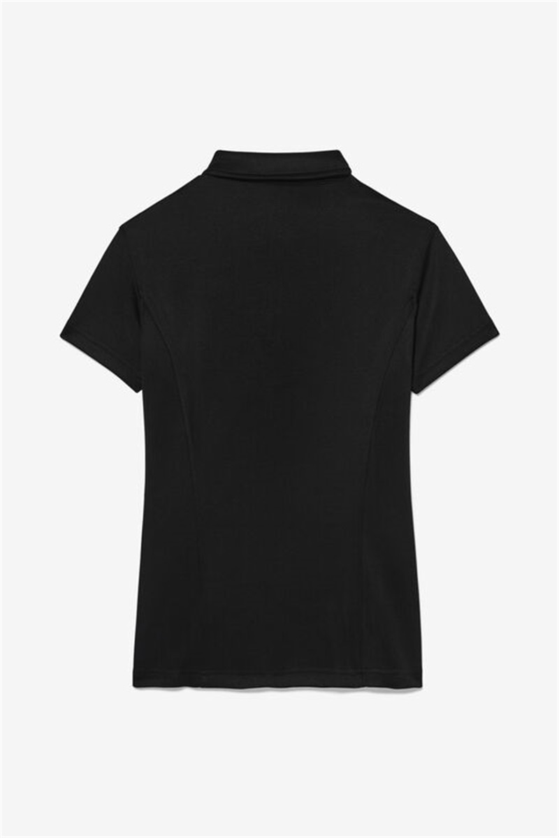 Black Women's Fila Pique Polo Shirts | Saudi Arabia-739184