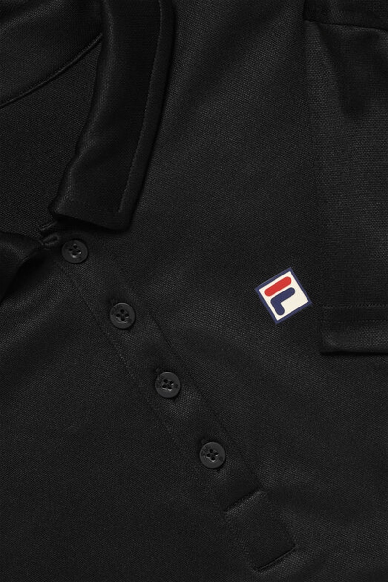 Black Women's Fila Pique Polo Shirts | Saudi Arabia-739184