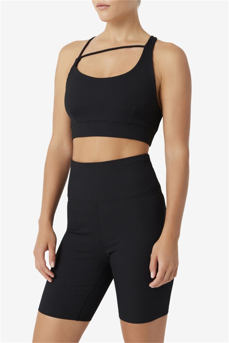 Black Women's Fila Sidney Top Bras | Saudi Arabia-692843