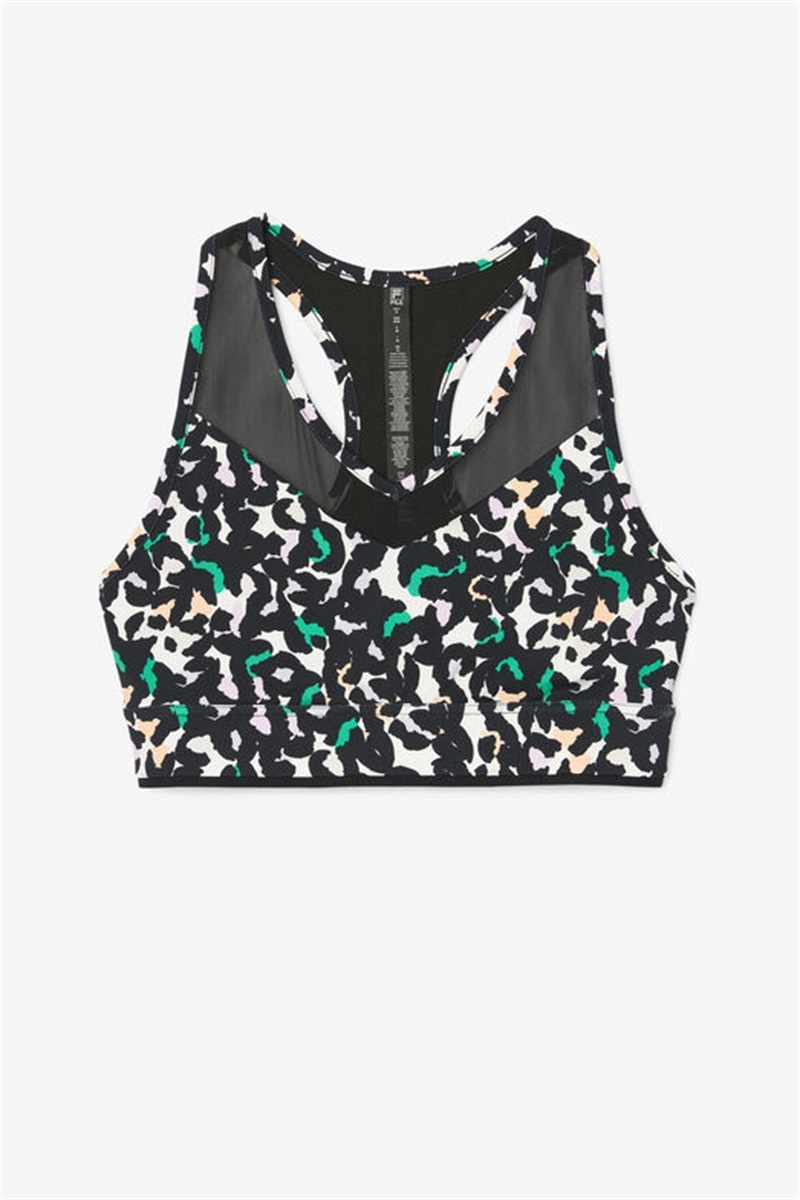 Black Women\'s Fila Uplift Racerback Top Bras | Saudi Arabia-156438