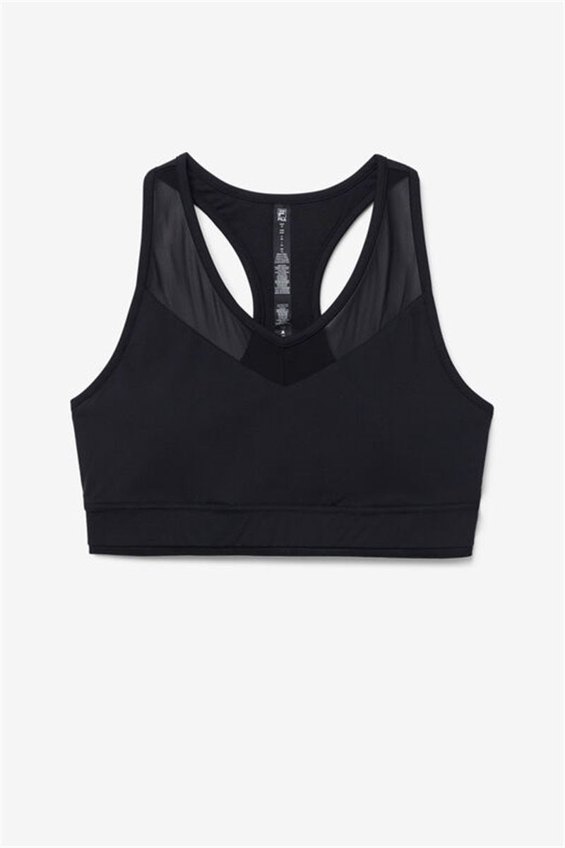 Black Women\'s Fila Uplift Racerback Top Bras | Saudi Arabia-471208
