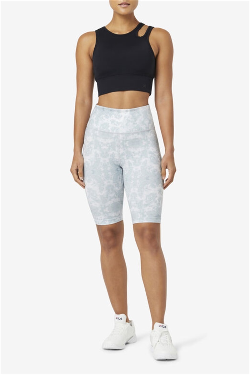 Black Women's Fila Uplift Slice Crop Top Bras | Saudi Arabia-346897