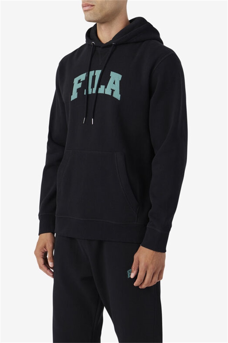 Black / Blue Men's Fila Brook Hoodie | Saudi Arabia-759436