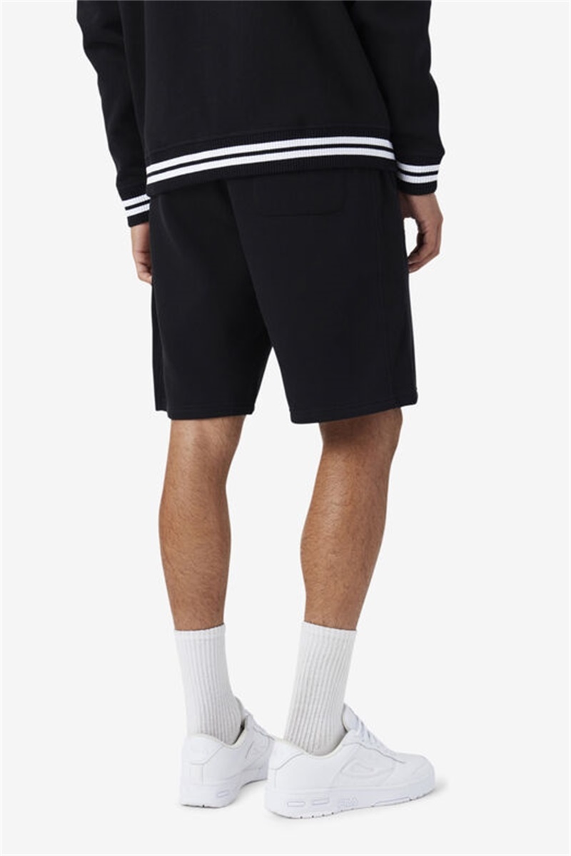 Black / Blue Men's Fila Logan Shorts | Saudi Arabia-965071