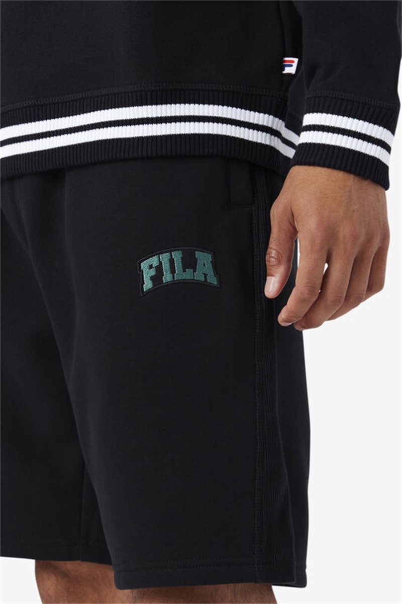 Black / Blue Men's Fila Logan Shorts | Saudi Arabia-965071
