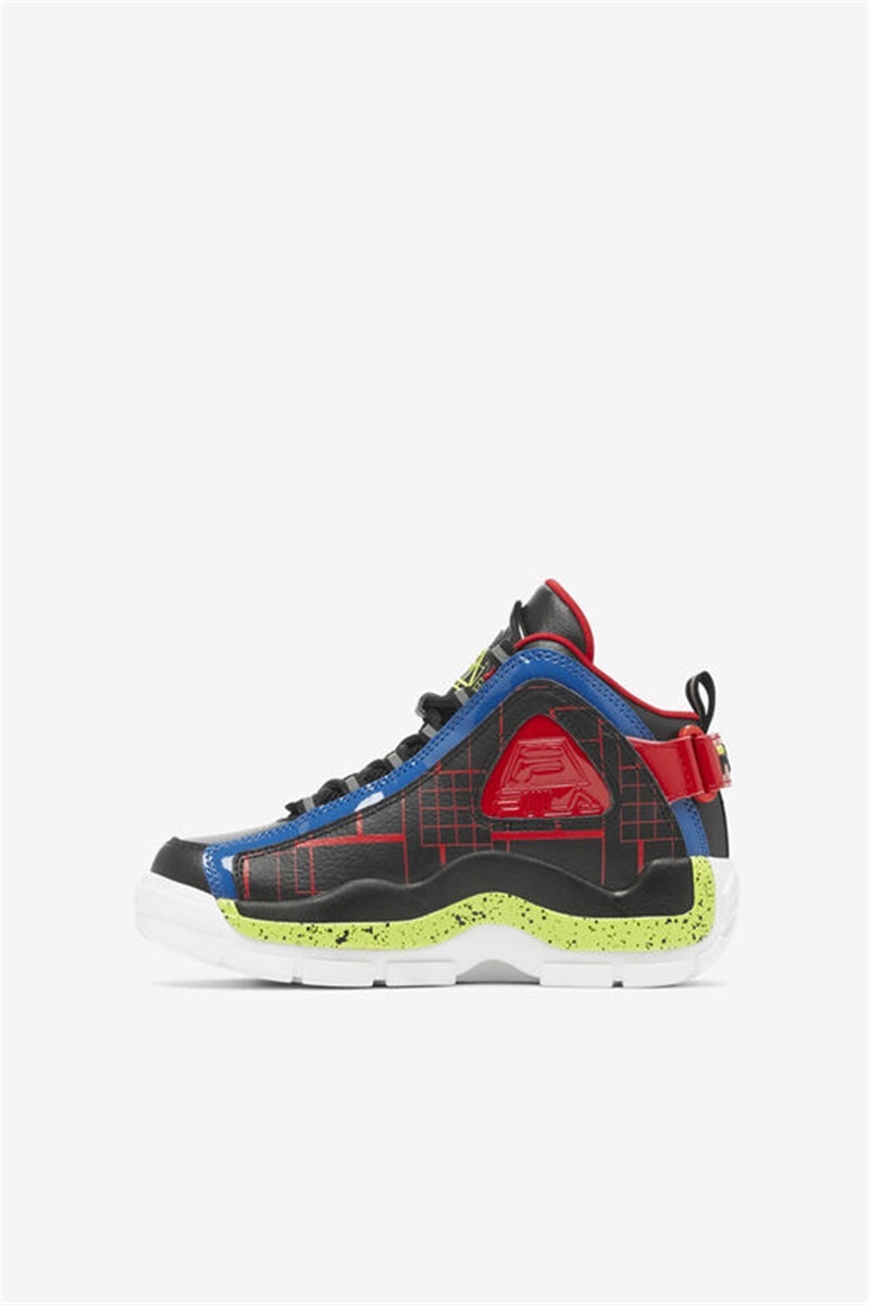 Black / Blue / Red Kids' Fila Grant Hill 2 Shoes | Saudi Arabia-876431