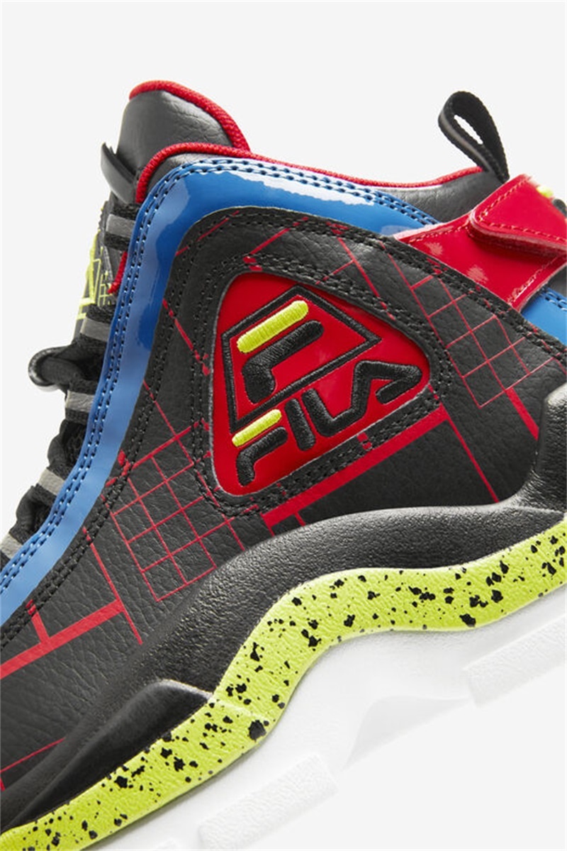 Black / Blue / Red Kids' Fila Grant Hill 2 Shoes | Saudi Arabia-876431