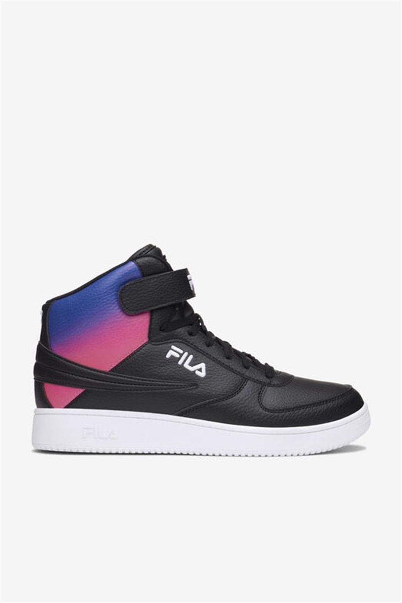 Black / Blue / White Men\'s Fila A-High Fade Shoes | Saudi Arabia-097186