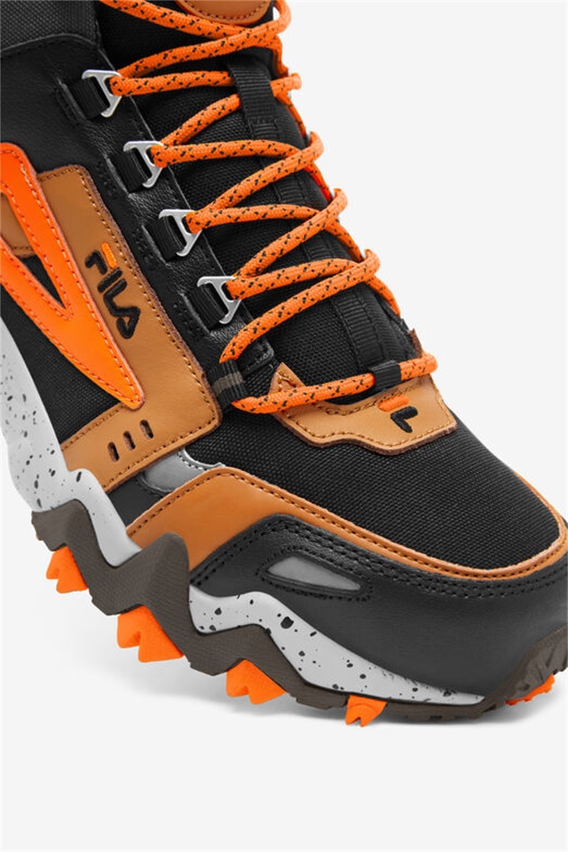 Black / Brown / Orange Men's Fila Oakmont Tr Mid Boots | Saudi Arabia-219467