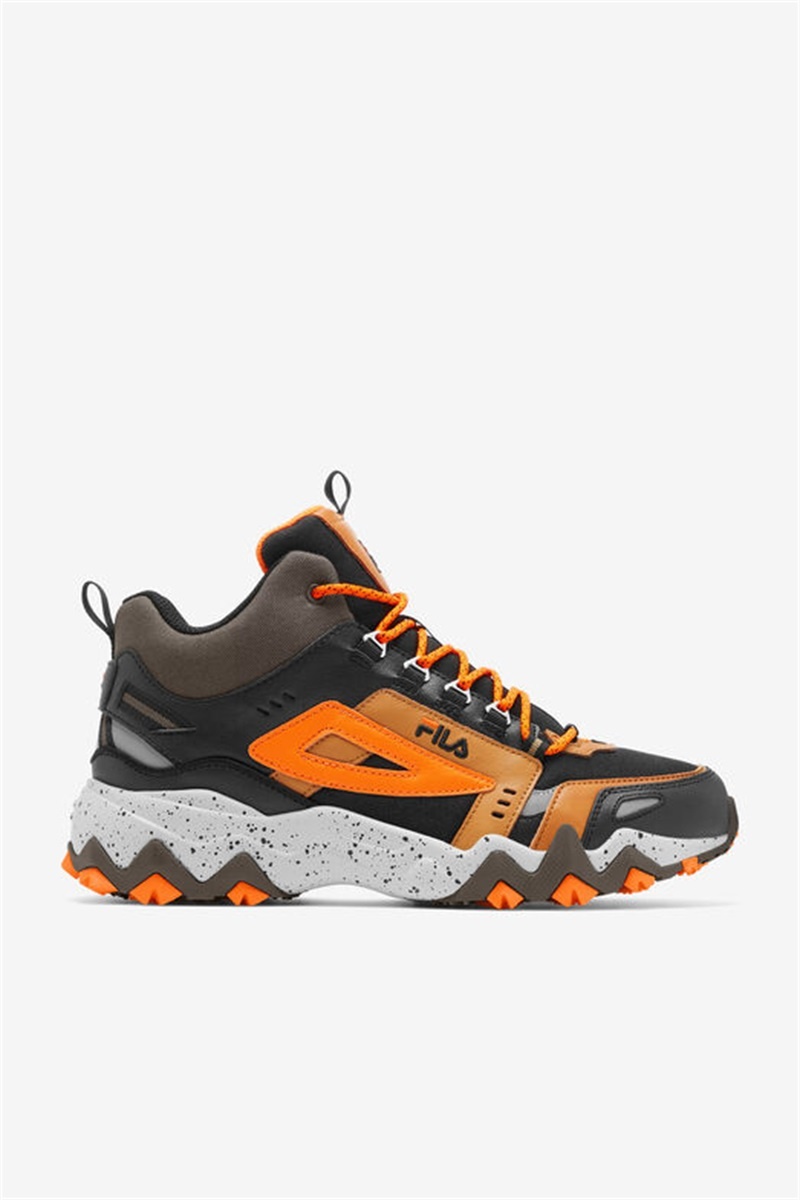 Black / Brown / Orange Men\'s Fila Oakmont Tr Mid Boots | Saudi Arabia-219467