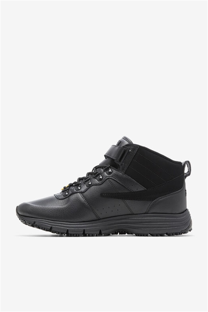 Black / Dark Silver Men's Fila Weathertech Lt Slip Resistant Shoes | Saudi Arabia-017596
