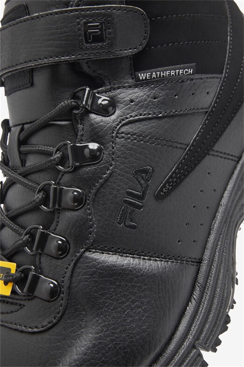 Black / Dark Silver Men's Fila Weathertech Lt Slip Resistant Shoes | Saudi Arabia-017596