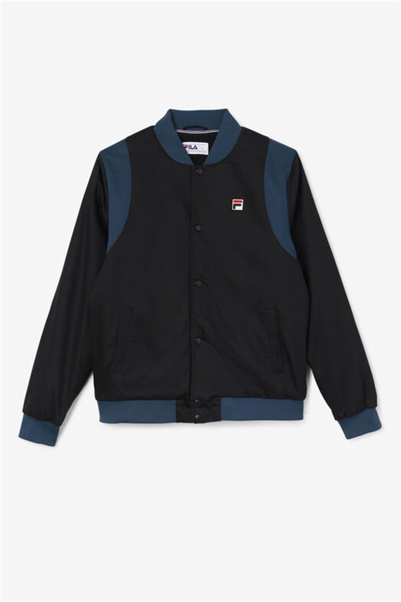 Black / Dark Turquoise Men\'s Fila Cree Bomber Coats | Saudi Arabia-480621