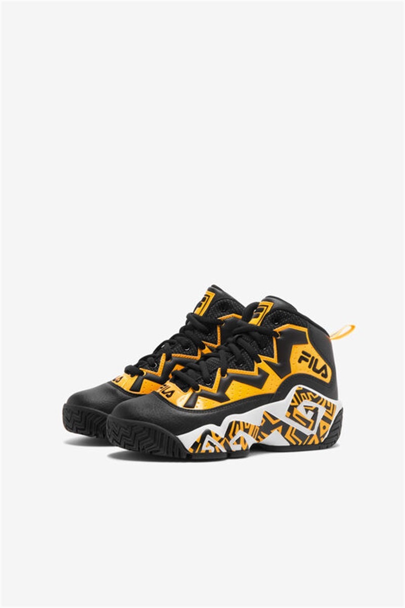 Black / Gold / White Kids' Fila Mb Night Walk Shoes | Saudi Arabia-456932