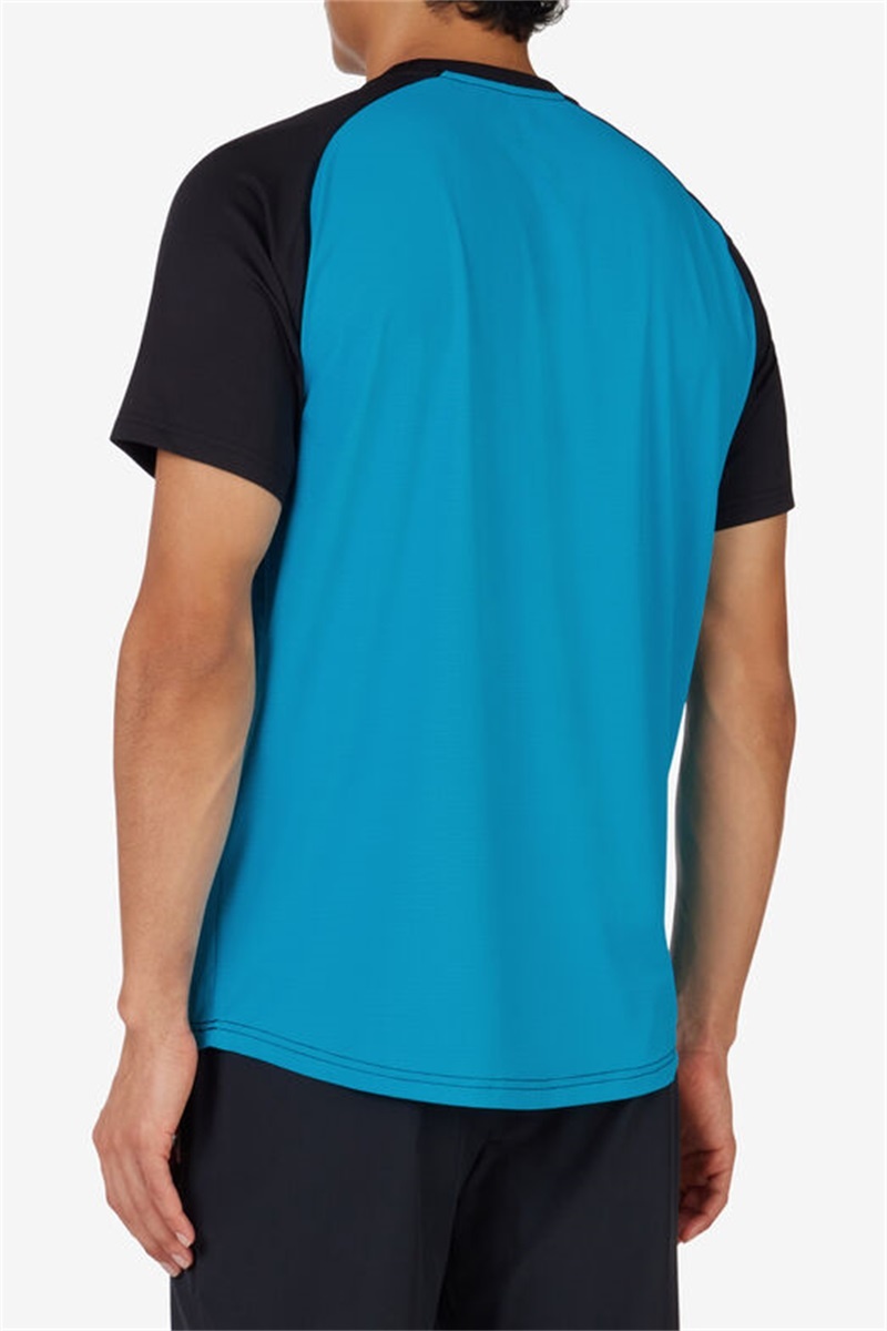 Black / Light Green Men's Fila Backspin Short Sleeve Crew Shirts | Saudi Arabia-581367