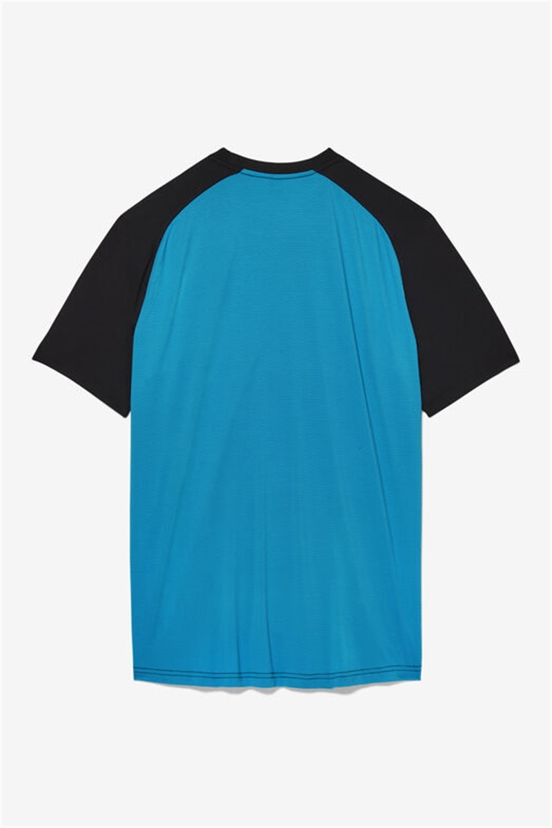Black / Light Green Men's Fila Backspin Short Sleeve Crew Shirts | Saudi Arabia-581367