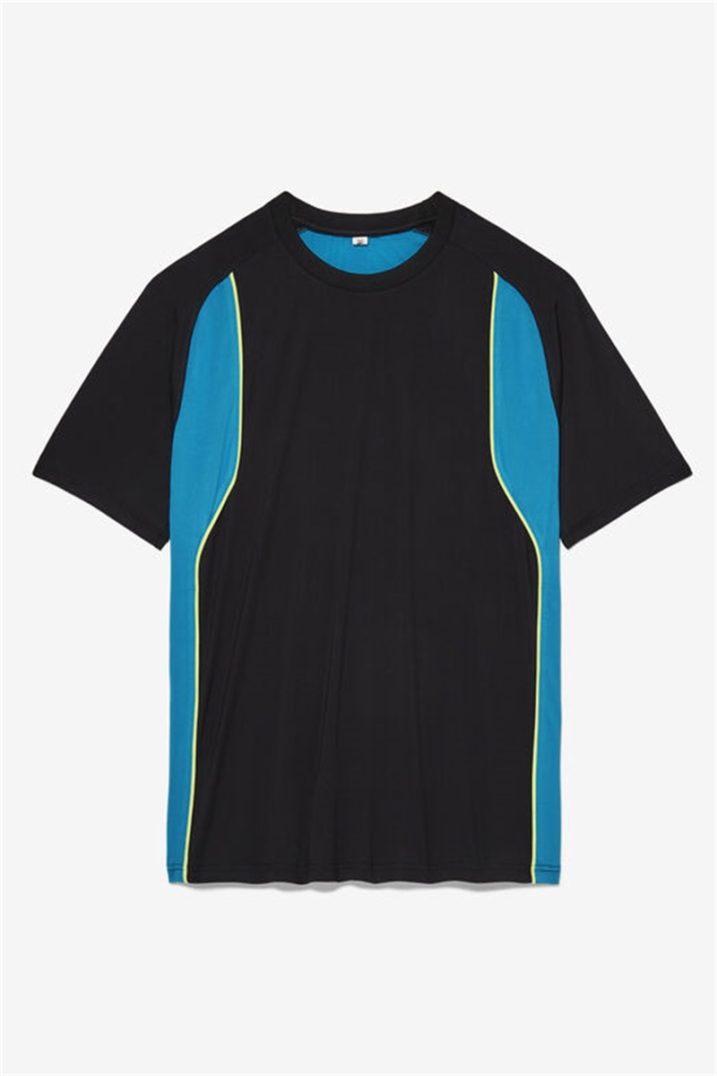 Black / Light Green Men\'s Fila Backspin Short Sleeve Crew Shirts | Saudi Arabia-581367