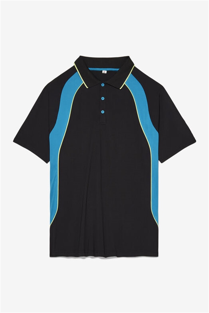 Black / Light Green Men\'s Fila Backspin Short Sleeve Polo Shirts | Saudi Arabia-126803