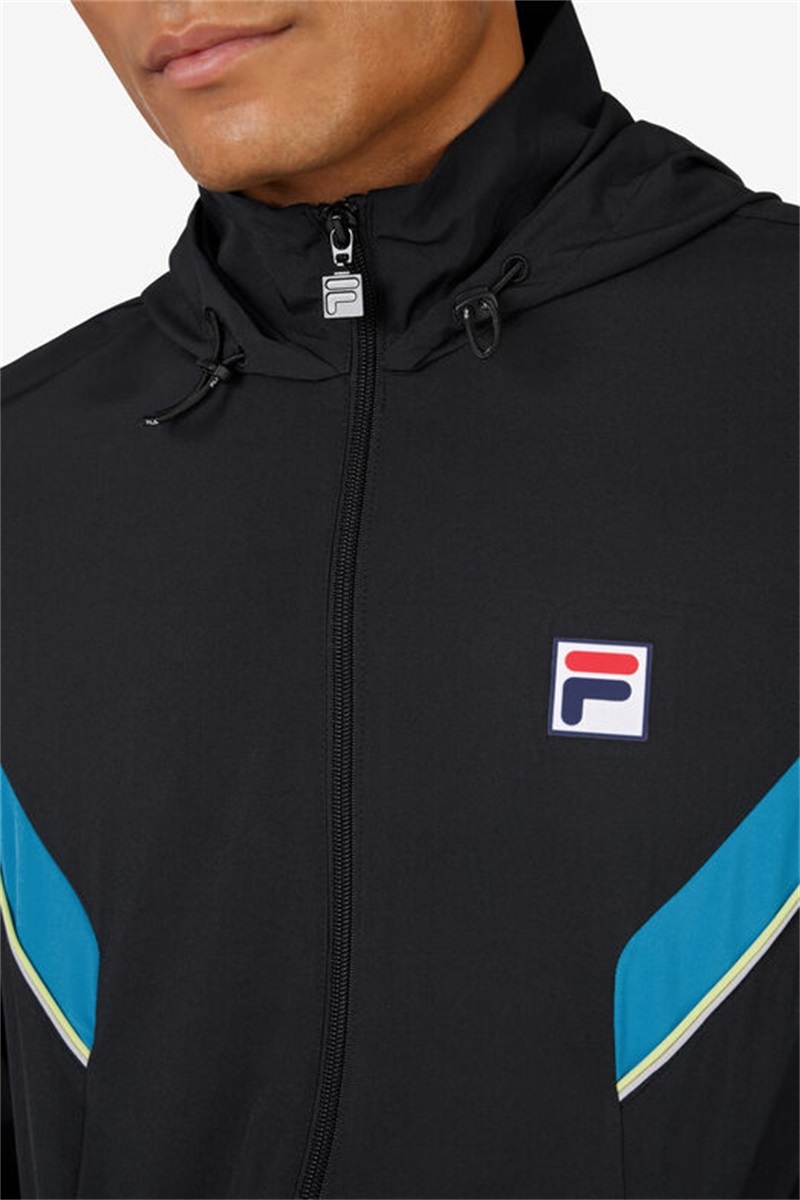 Black / Light Green Men's Fila Backspin Track Jackets | Saudi Arabia-547683