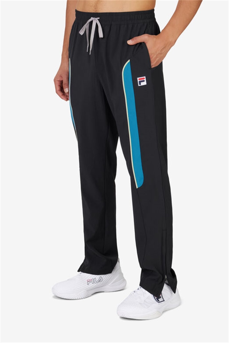 Black / Light Green Men's Fila Backspin Track Pants | Saudi Arabia-381047