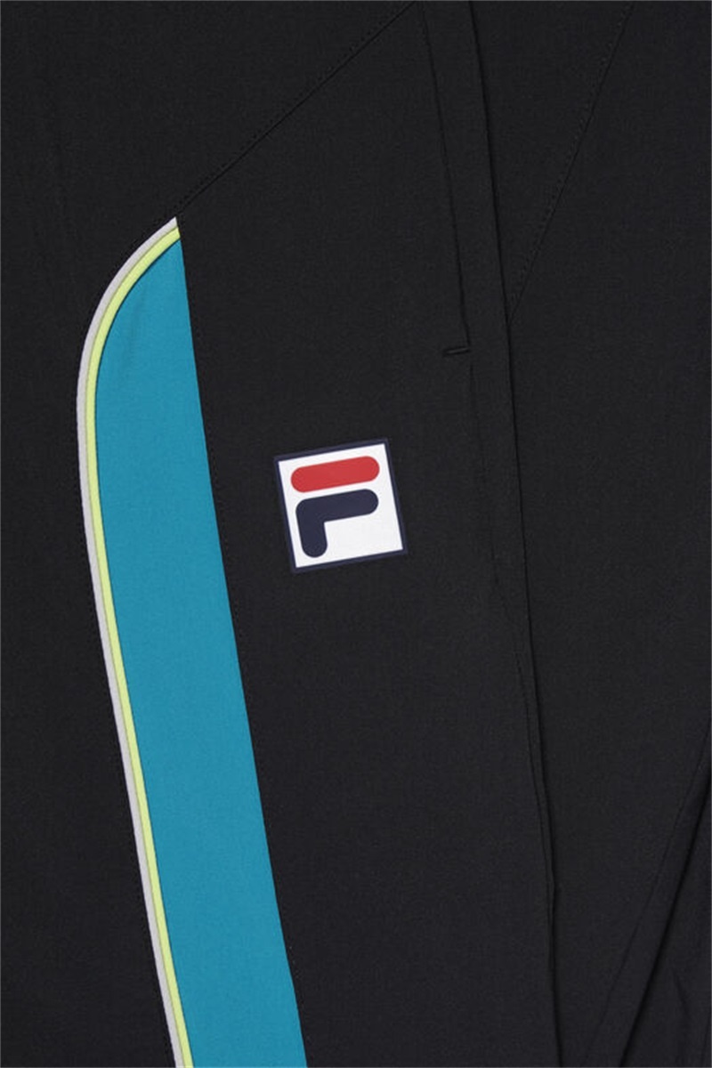 Black / Light Green Men's Fila Backspin Track Pants | Saudi Arabia-381047