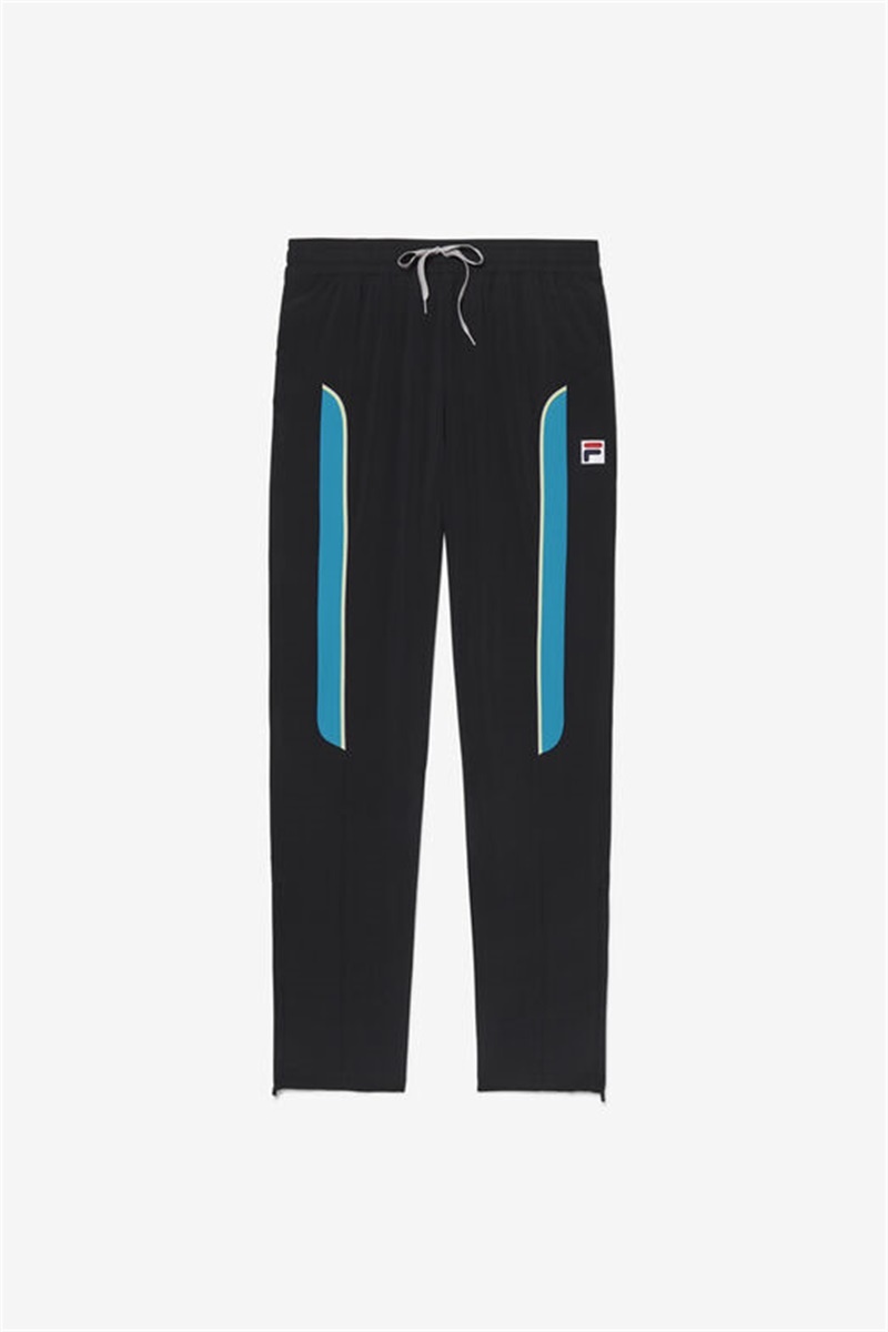 Black / Light Green Men\'s Fila Backspin Track Pants | Saudi Arabia-381047