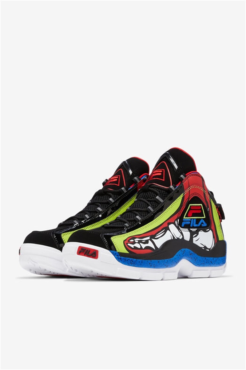 Black / Light Green / Blue Men's Fila Grant Hill 2 Racing Sneakers | Saudi Arabia-374092