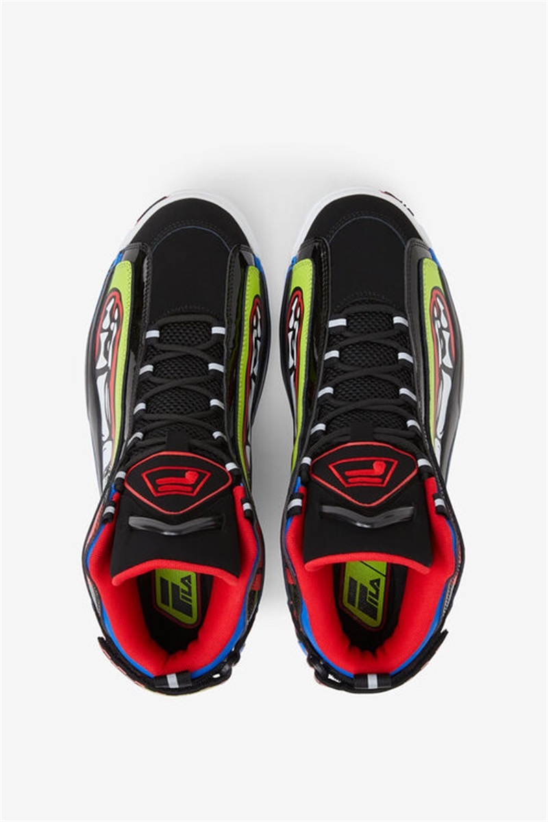 Black / Light Green / Blue Men's Fila Grant Hill 2 Racing Sneakers | Saudi Arabia-374092