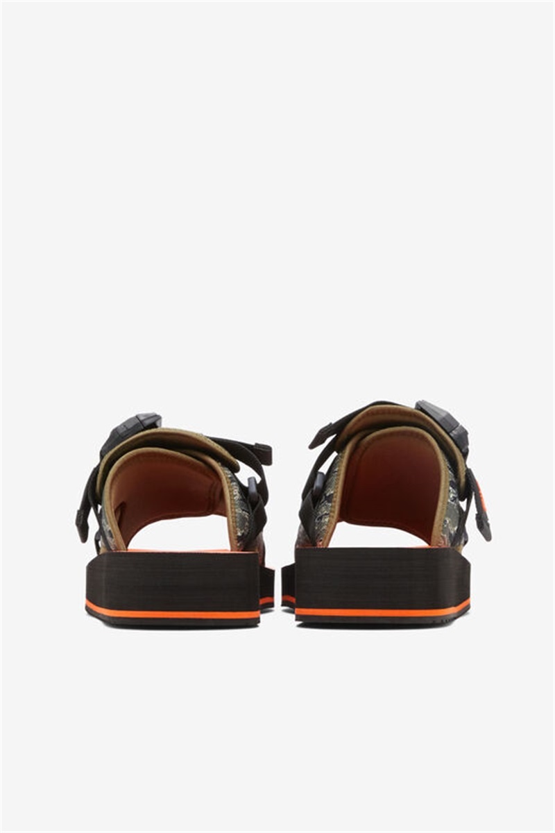 Black / Olive Men's Fila Sol-Slide V2 Camo Slides | Saudi Arabia-459630